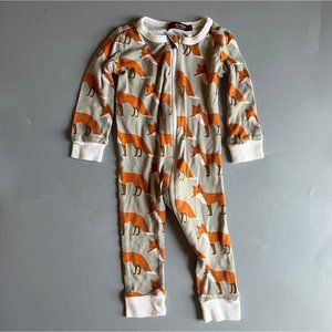 Milkbarn Orange Fox Organic Cotton Zipper Pajama 6-9M